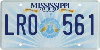MS license plate LRO561