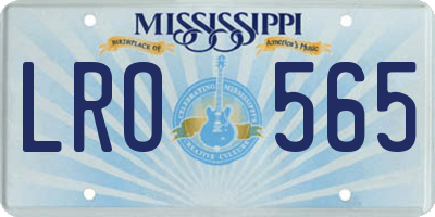 MS license plate LRO565