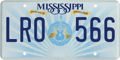 MS license plate LRO566
