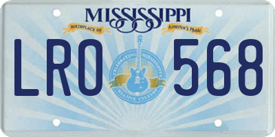 MS license plate LRO568