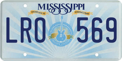 MS license plate LRO569