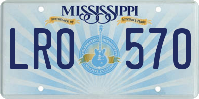 MS license plate LRO570