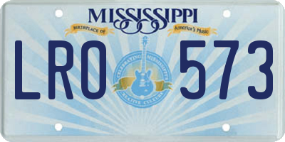 MS license plate LRO573