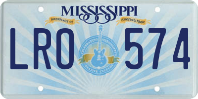 MS license plate LRO574
