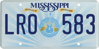 MS license plate LRO583