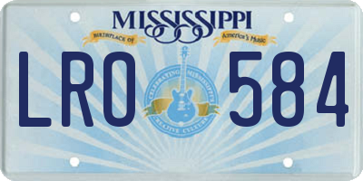 MS license plate LRO584