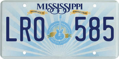 MS license plate LRO585