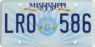 MS license plate LRO586