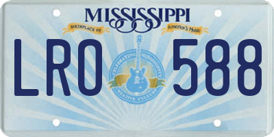 MS license plate LRO588