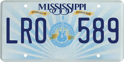 MS license plate LRO589