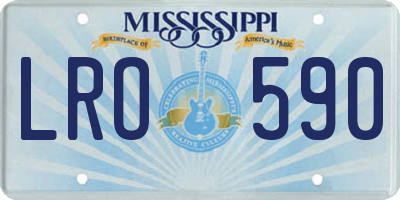 MS license plate LRO590