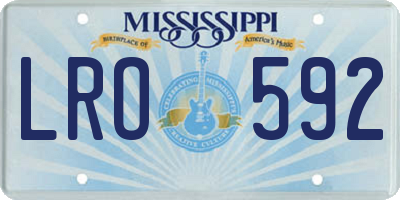 MS license plate LRO592