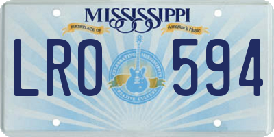 MS license plate LRO594