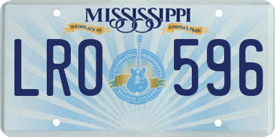 MS license plate LRO596
