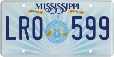 MS license plate LRO599