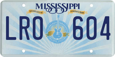 MS license plate LRO604