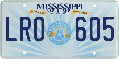 MS license plate LRO605