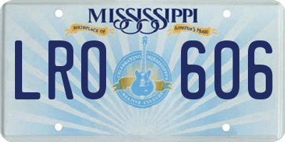 MS license plate LRO606