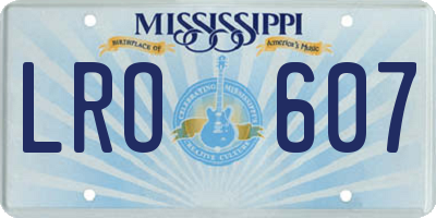 MS license plate LRO607