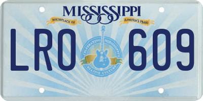 MS license plate LRO609