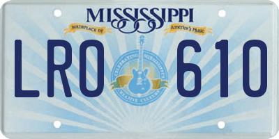 MS license plate LRO610