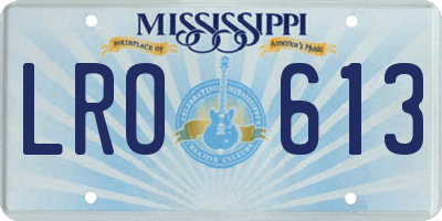 MS license plate LRO613