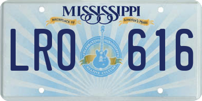 MS license plate LRO616