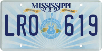 MS license plate LRO619