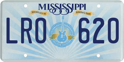 MS license plate LRO620