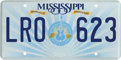 MS license plate LRO623