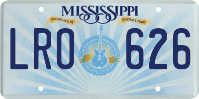 MS license plate LRO626