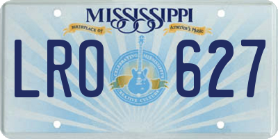 MS license plate LRO627