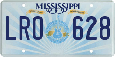 MS license plate LRO628
