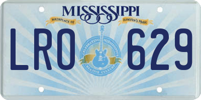 MS license plate LRO629