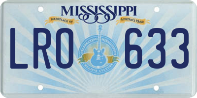 MS license plate LRO633