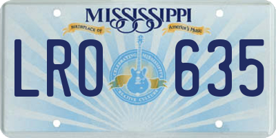 MS license plate LRO635