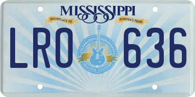 MS license plate LRO636