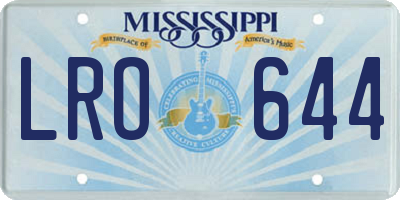 MS license plate LRO644