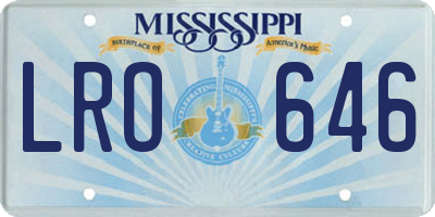 MS license plate LRO646