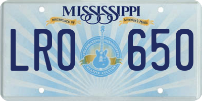 MS license plate LRO650