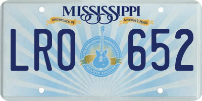 MS license plate LRO652