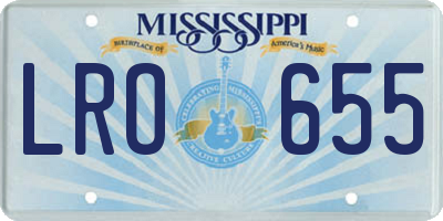 MS license plate LRO655