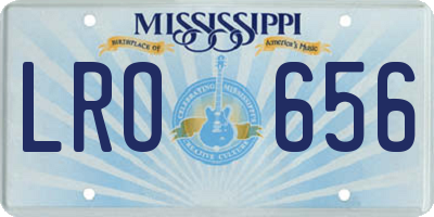 MS license plate LRO656
