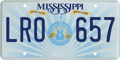 MS license plate LRO657