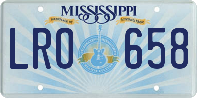 MS license plate LRO658