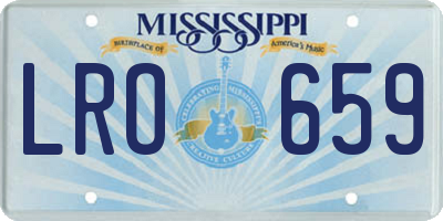 MS license plate LRO659