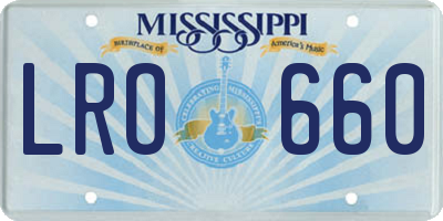 MS license plate LRO660
