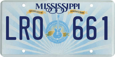 MS license plate LRO661