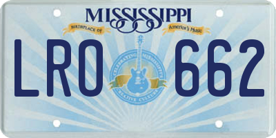 MS license plate LRO662
