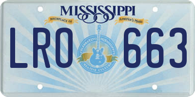 MS license plate LRO663
